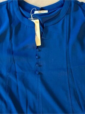 Bebonnie XXL Royal Blue Button-Front Blouse NWT